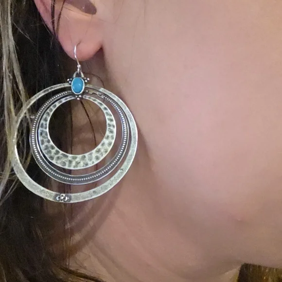 Chaps Silvertone Earrings - Picture 5 of 6